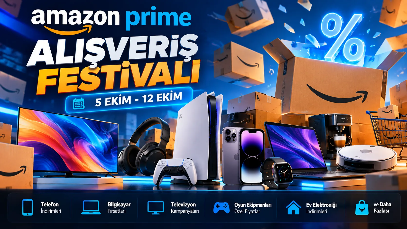 Amazon Prime Alışveriş Festivali indirimli ürünleri