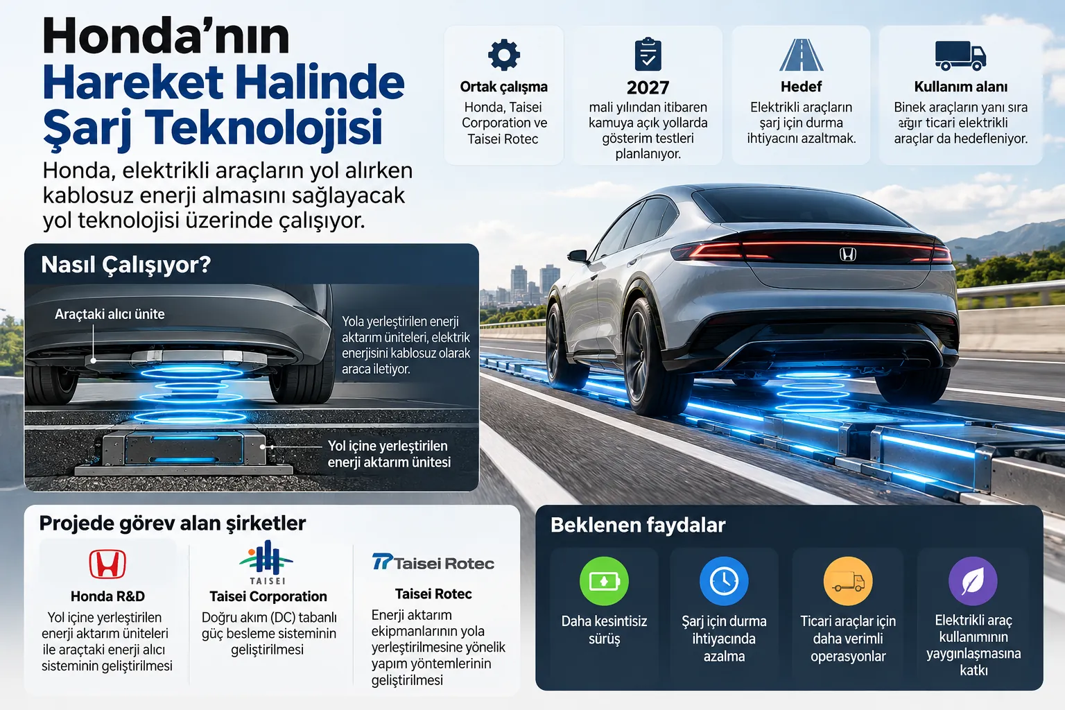 honda hareket halinde kablosuz sarj teknolojisi infografik