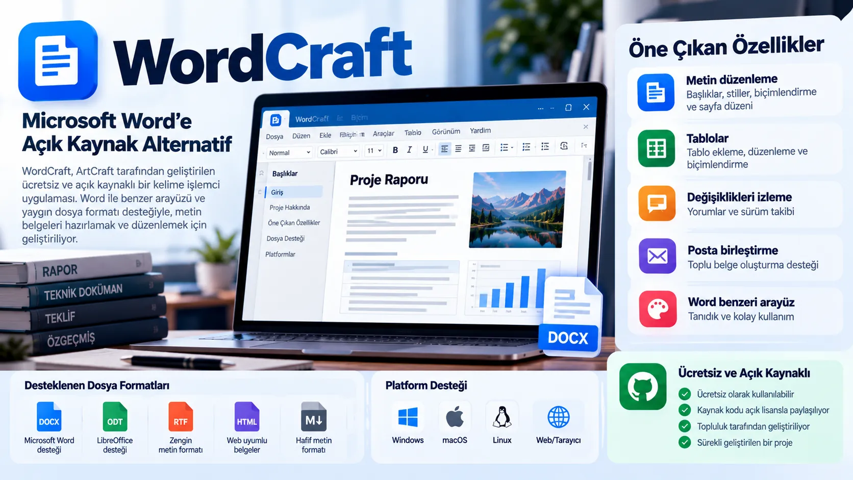 wordcraft acik kaynak word alternatifi infografik