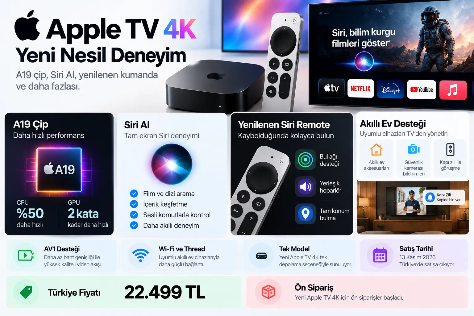 apple tv 4k a19 siri ai ozellikler fiyat infografik
