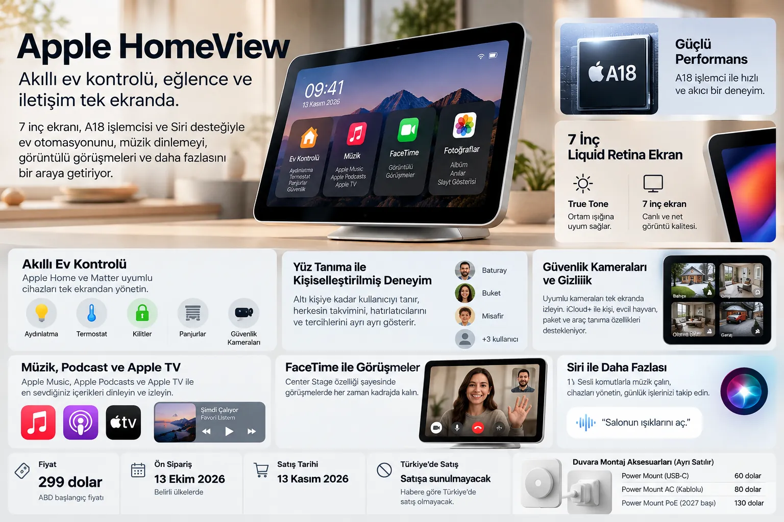 apple homeview akilli ev ozellikleri infografik