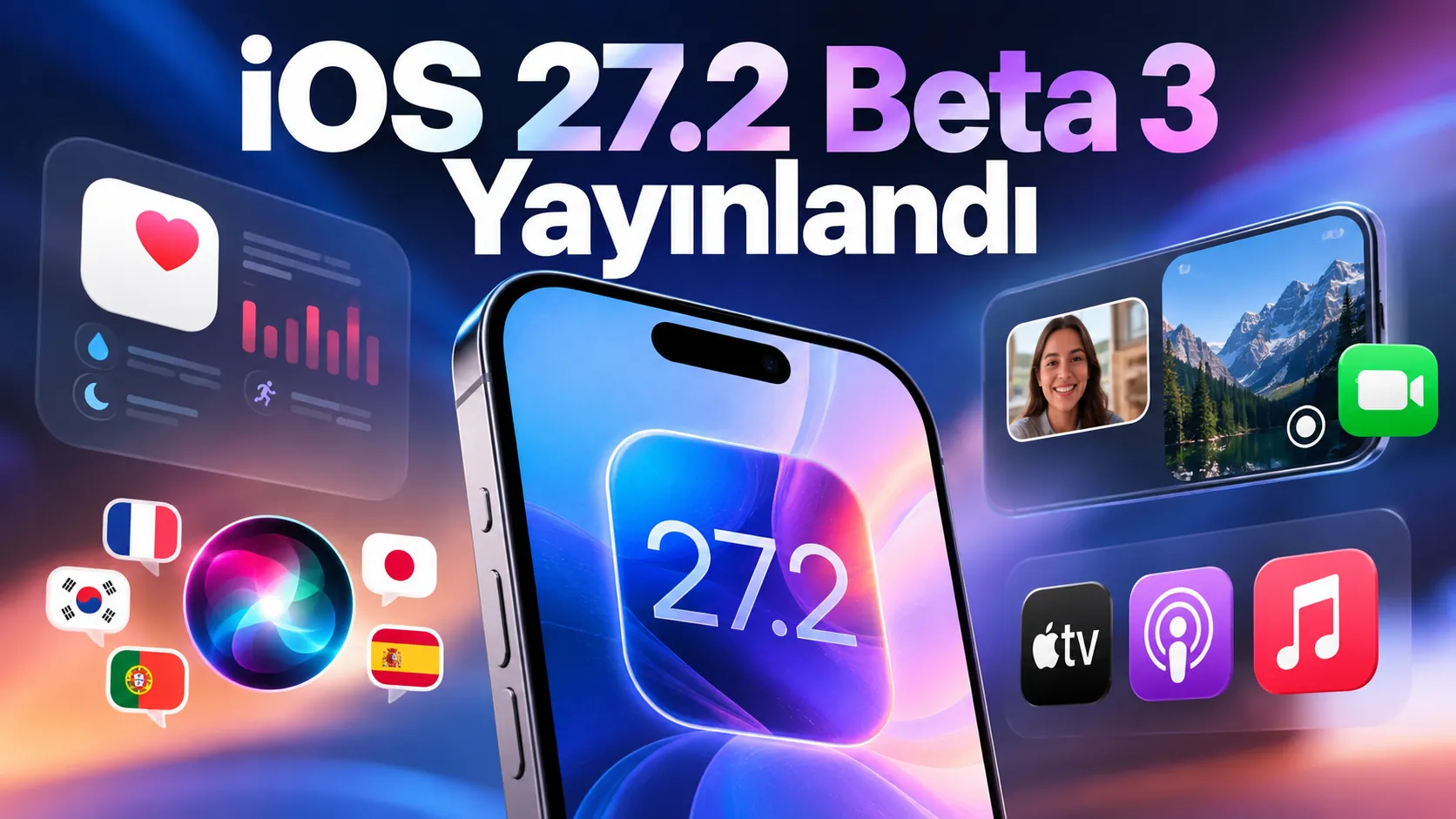 iOS 27.2 Beta 3 güncellemesini gösteren iPhone ekranı