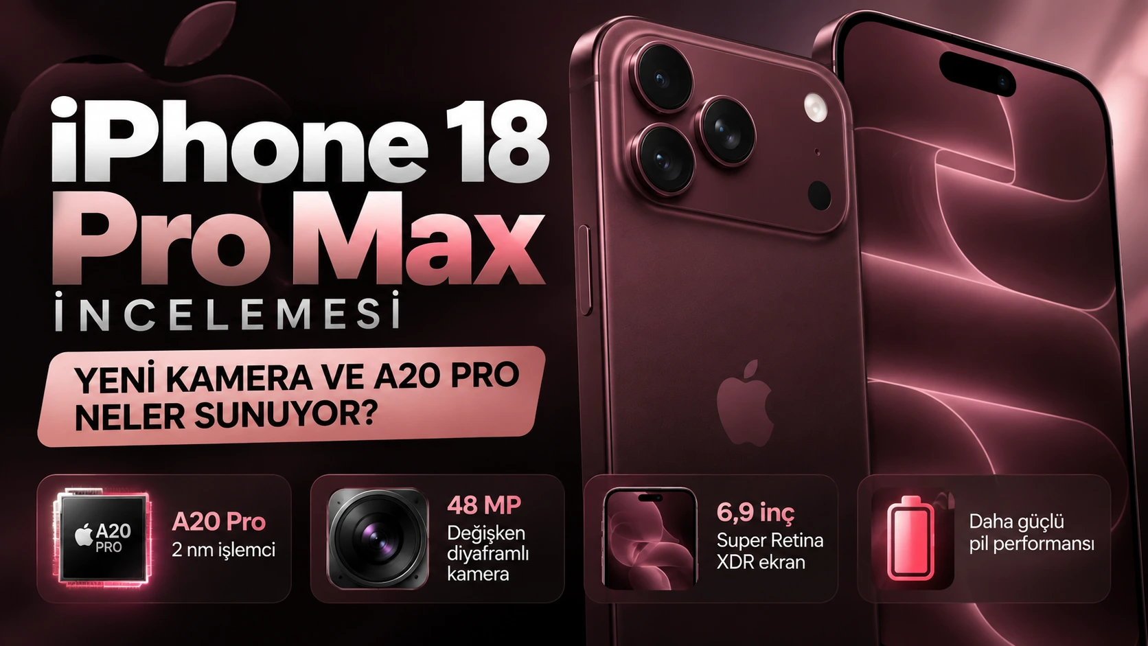 iPhone 18 Pro Max ve değişken diyaframlı ana kamera