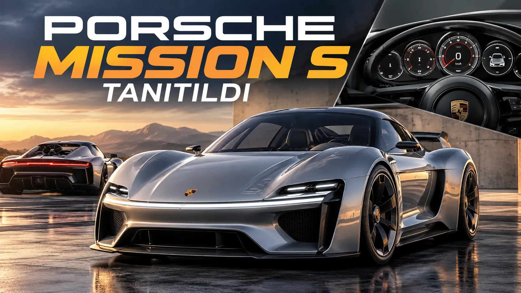 Porsche Mission S süper spor otomobil konseptinin dış tasarımı ve sportif gövde hatları